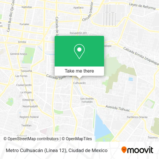 Mapa de Metro Culhuacán (Línea 12)