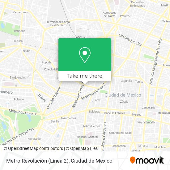 Metro Revolución (Línea 2) map