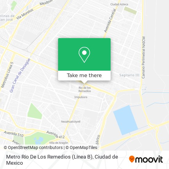 Mapa de Metro Río De Los Remedios (Línea B)