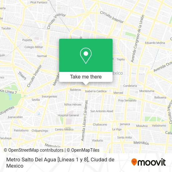 Metro Salto Del Agua [Líneas 1 y 8] map