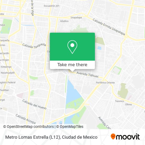 How to get to Metro Lomas Estrella (L12) in Iztapalapa by Bus or Metro?