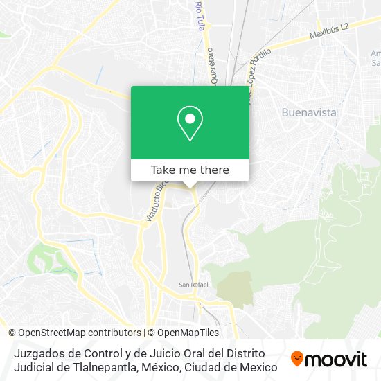 Juzgados de Control y de Juicio Oral del Distrito Judicial de Tlalnepantla, México map