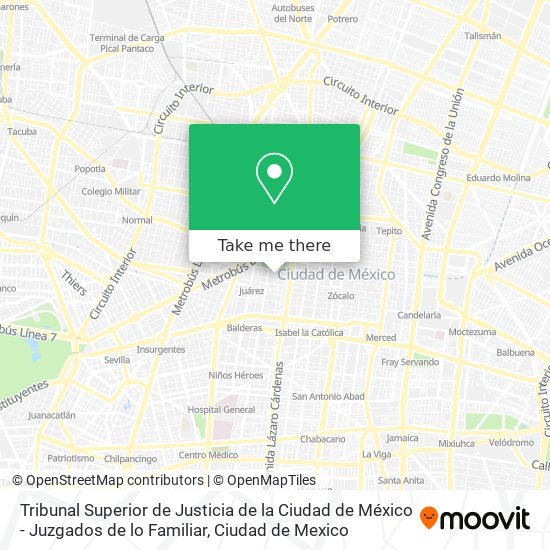 Tribunal Superior de Justicia de la Ciudad de México - Juzgados de lo Familiar map