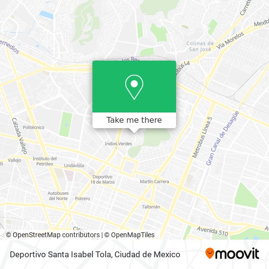 Mapa de Deportivo Santa Isabel Tola