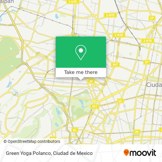 Mapa de Green Yoga Polanco