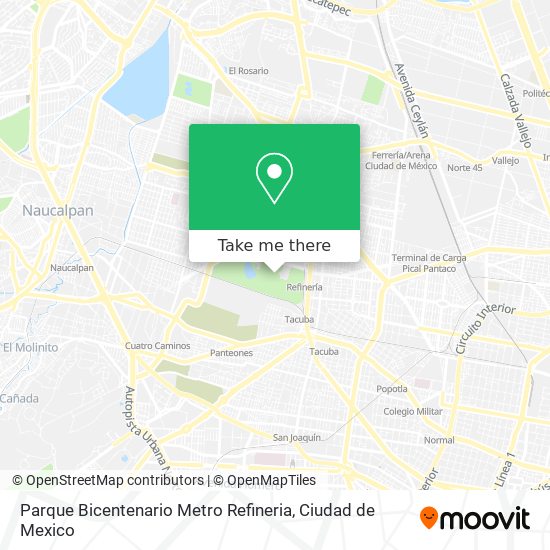 Mapa de Parque Bicentenario Metro Refineria