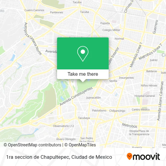 1ra seccion de Chapultepec map