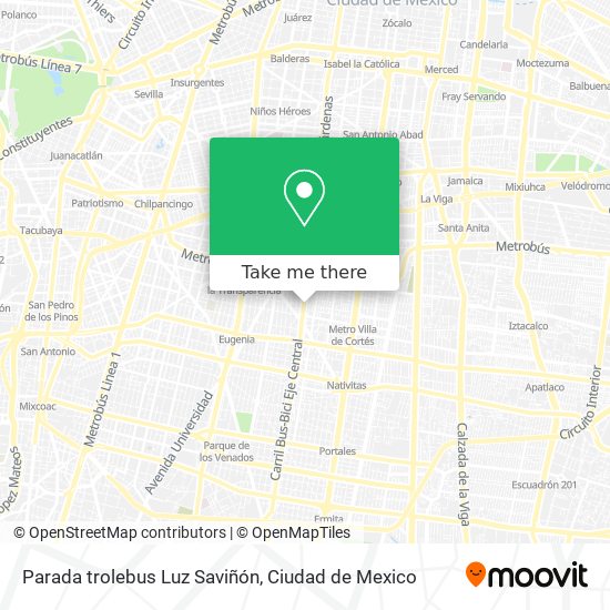 Parada trolebus Luz Saviñón map