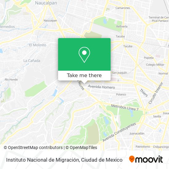 Mapa de Instituto Nacional de Migración