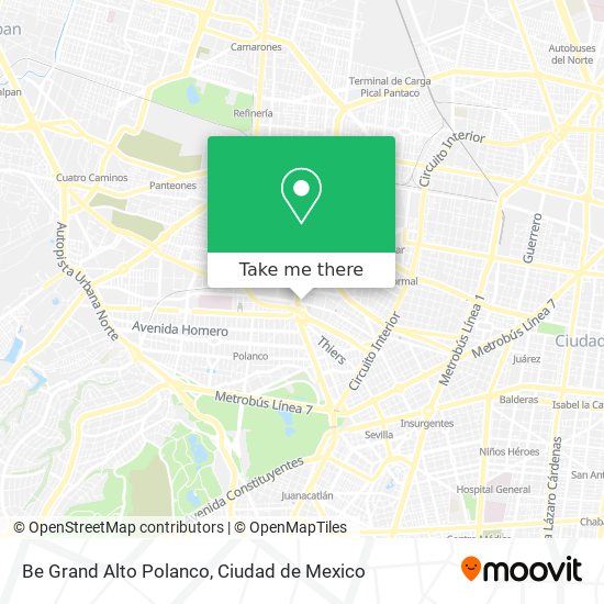 Mapa de Be Grand Alto Polanco