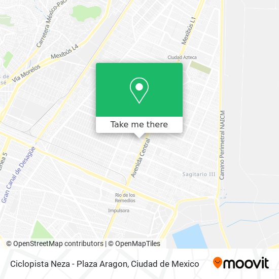 Mapa de Ciclopista Neza - Plaza Aragon