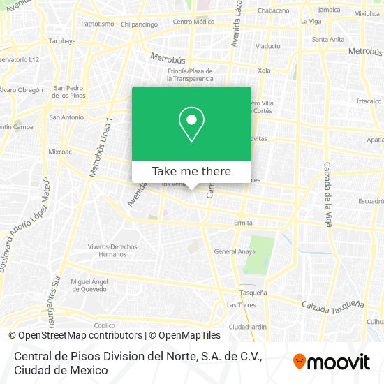 Mapa de Central de Pisos Division del Norte, S.A. de C.V.