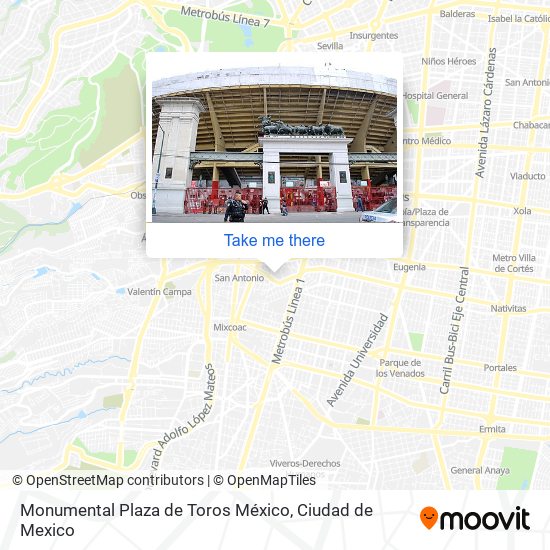 Monumental Plaza de Toros México map