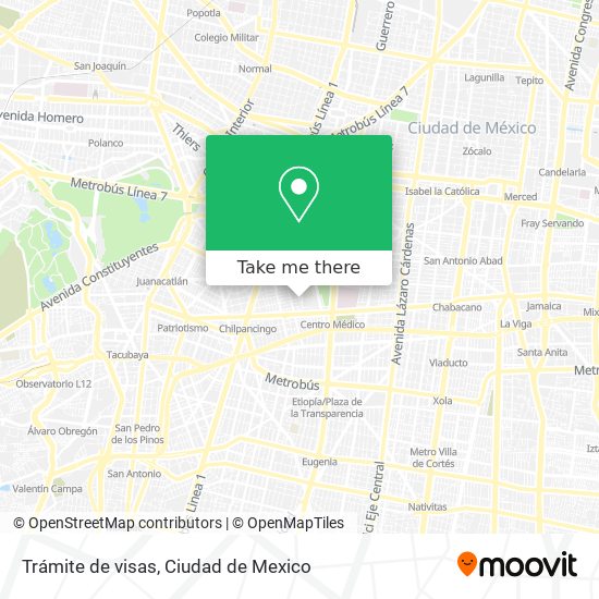 Trámite de visas map