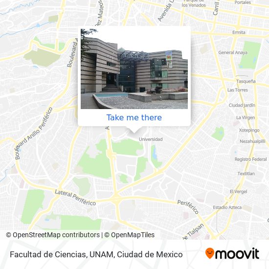 Facultad de Ciencias, UNAM map