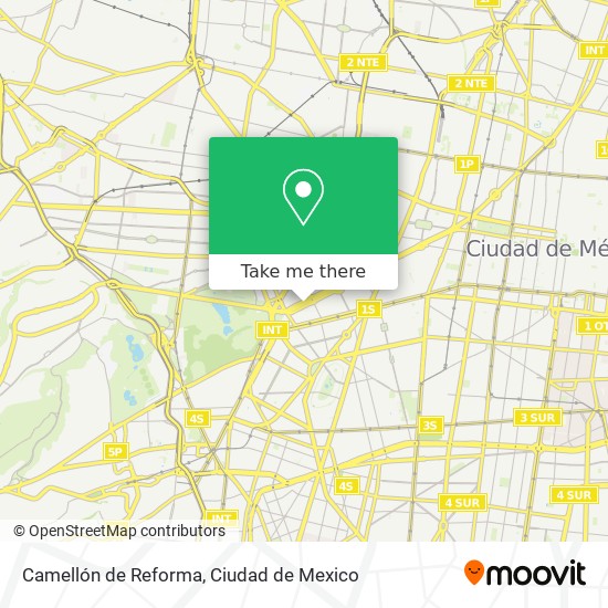 Camellón de Reforma map