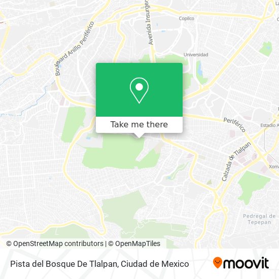 Mapa de Pista del Bosque De Tlalpan