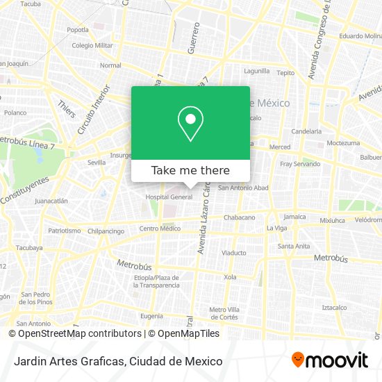 Jardin Artes Graficas map