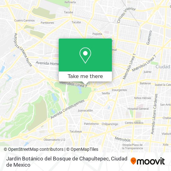 Mapa de Jardín Botánico del Bosque de Chapultepec