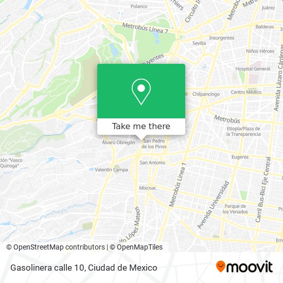 Gasolinera calle 10 map