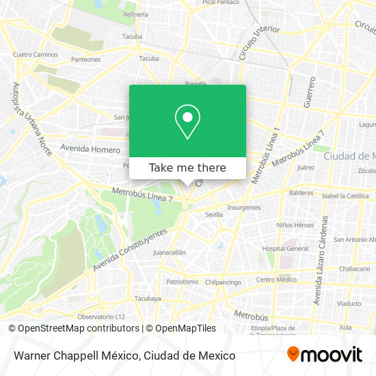 Warner Chappell México map