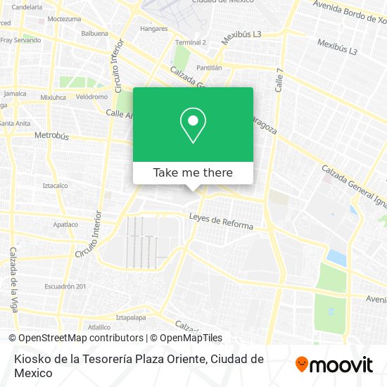 Mapa de Kiosko de la Tesorería Plaza Oriente