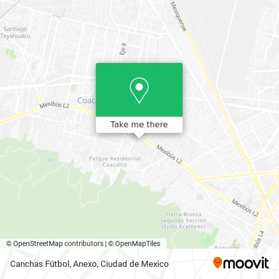Canchas Fútbol, Anexo map