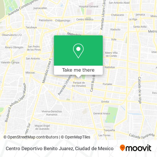Centro Deportivo Benito Juarez map