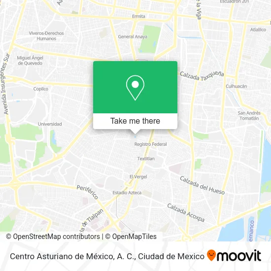 Centro Asturiano de México, A. C. map
