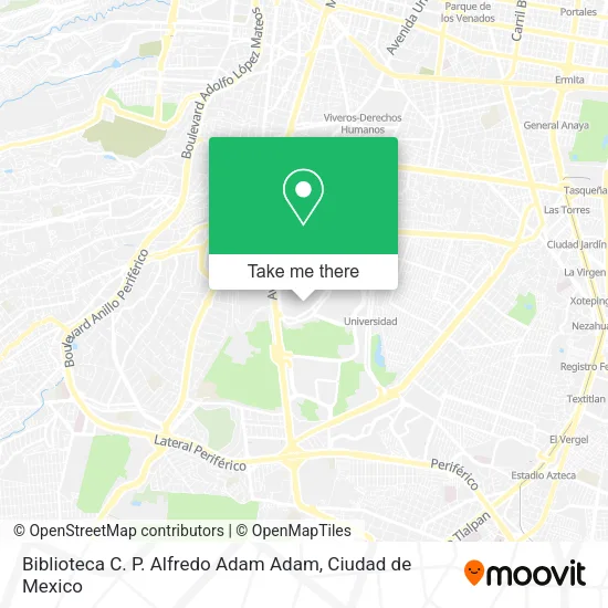 Biblioteca  C. P. Alfredo Adam Adam map