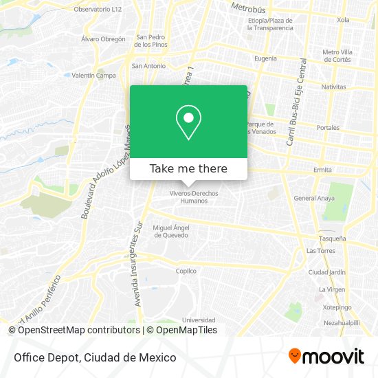 How to get to Office Depot in Alvaro Obregón by Bus or Metro?