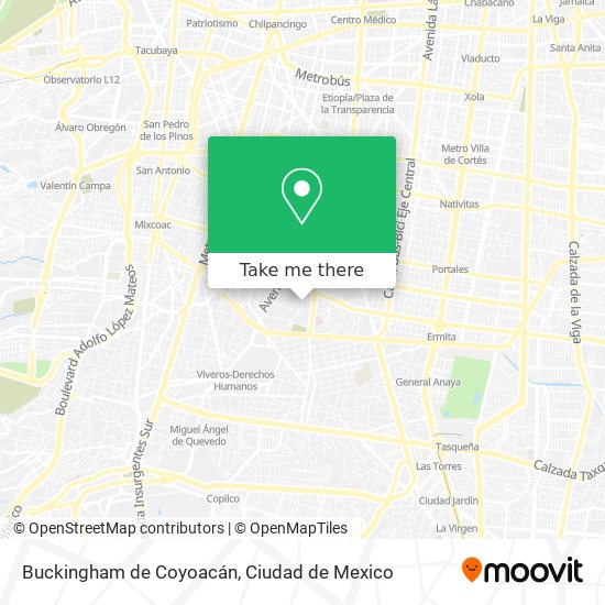 Buckingham de Coyoacán map