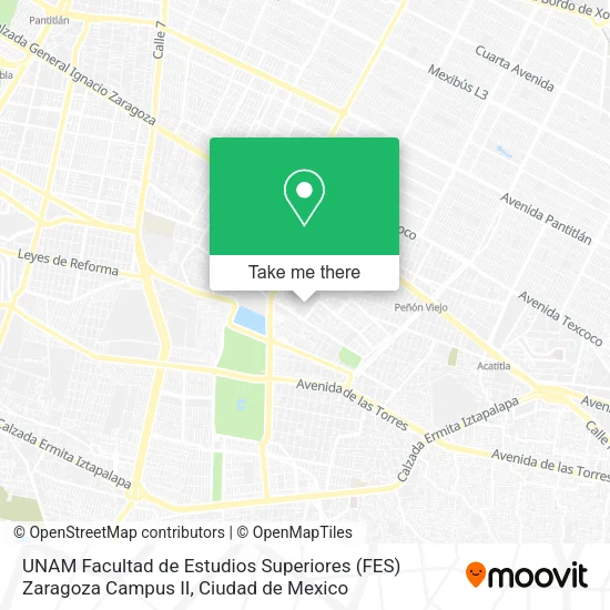 UNAM Facultad de Estudios Superiores (FES) Zaragoza Campus II map