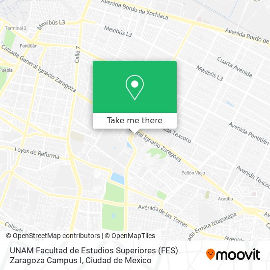 UNAM Facultad de Estudios Superiores (FES) Zaragoza Campus I map