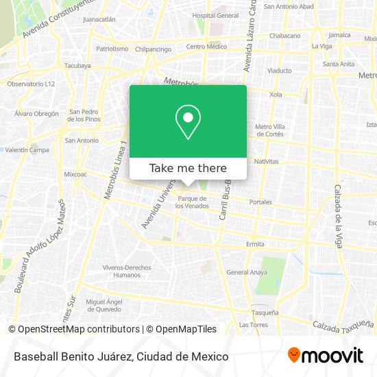 Mapa de Baseball Benito Juárez