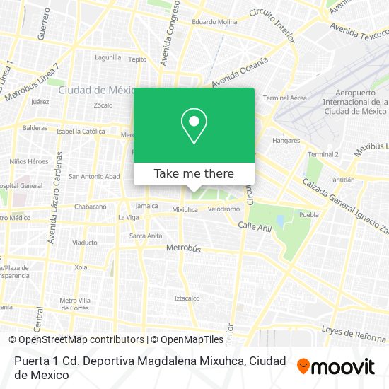 Mapa de Puerta 1 Cd. Deportiva Magdalena Mixuhca