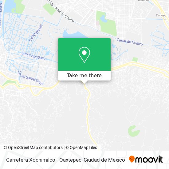 Carretera Xochimilco - Oaxtepec map