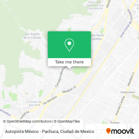 Autopista México - Pachuca map