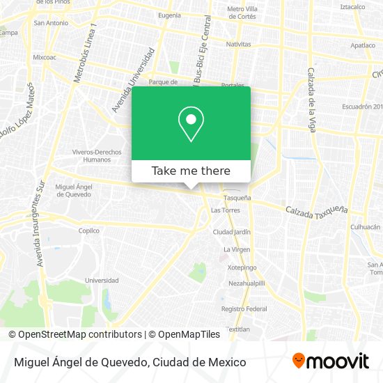 Miguel Ángel de Quevedo map