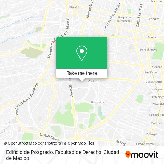 Mapa de Edificio de Posgrado, Facultad de Derecho