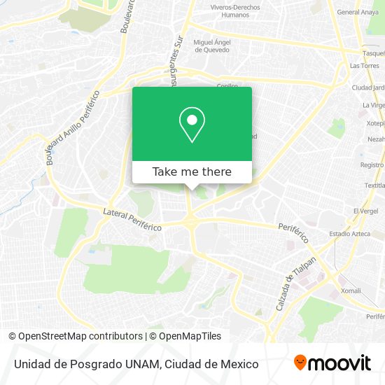 Mapa de Unidad de Posgrado UNAM