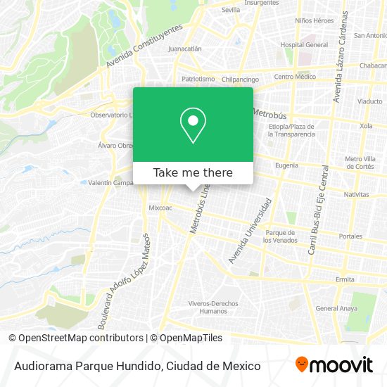 Audiorama Parque Hundido map