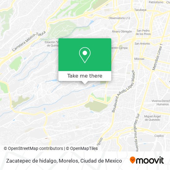 Mapa de Zacatepec de hidalgo, Morelos