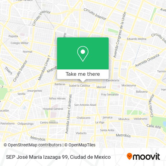 SEP José María Izazaga 99 map