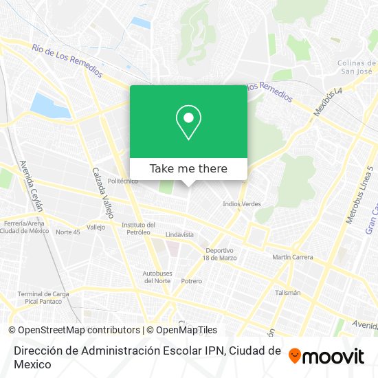 Dirección de Administración Escolar IPN map