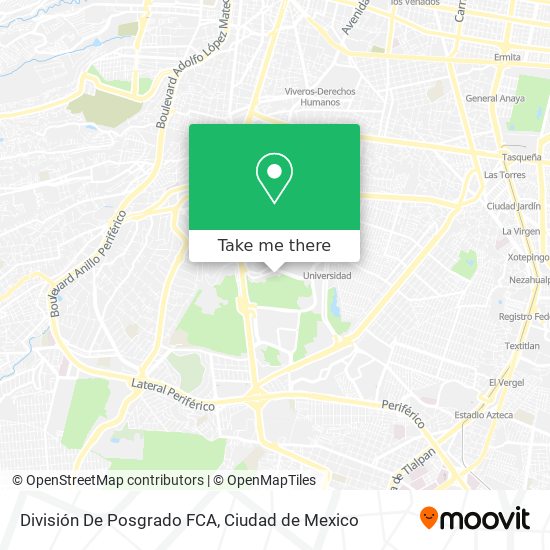 División De Posgrado FCA map