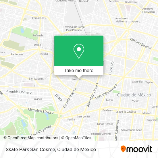 Skate Park San Cosme map