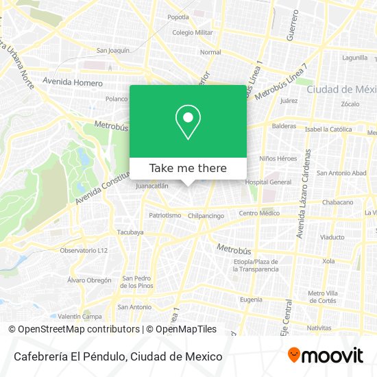 Mapa de Cafebrería El Péndulo