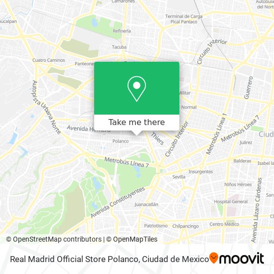 Real Madrid Official Store Polanco map