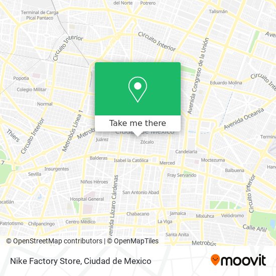 to get Nike Factory Store in Azcapotzalco by Bus or Metro?